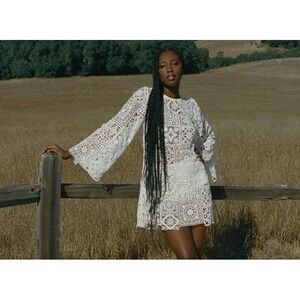 Doen‎ Heirloom Lace Marta Short Long Sleeve Size Small Bridal No Slip Preppy